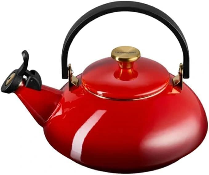 Chaleira Zen com Pegador Dourado Vermelha 1,5L Le Creuset