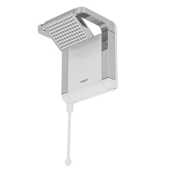 Chuveiro Elétrico Eletrônico 127V (110V) 5500w Branco e Cromado Quadrado Acqua Star Lorenzetti