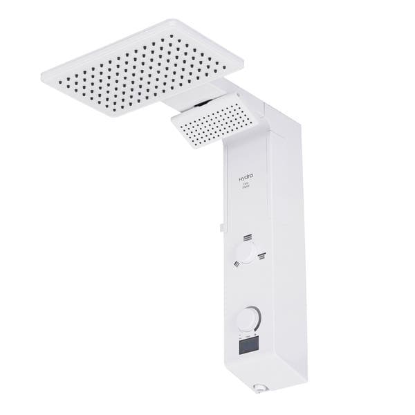 Chuveiro Elétrico Eletrônico com Visor Digital 127V (110V) 5500w Branco Quadrado Falls Digital Hydra