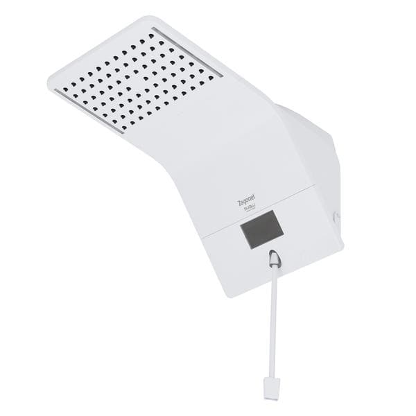 Chuveiro Elétrico Híbrido Eletrônico com Visor Digital 220V 7500w Branco Quadrado Ducali Premium Digital Zagonel