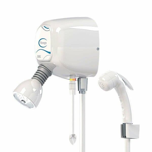Chuveiro Elétrico Multitemperatura 127V (110V) 5500W Branco Quadrado Florenza com Haste Cardal
