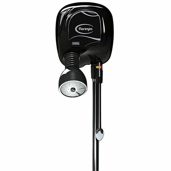 Chuveiro Elétrico Multitemperatura 220V 7800W Preto Quadrado Florenza com Haste Cardal