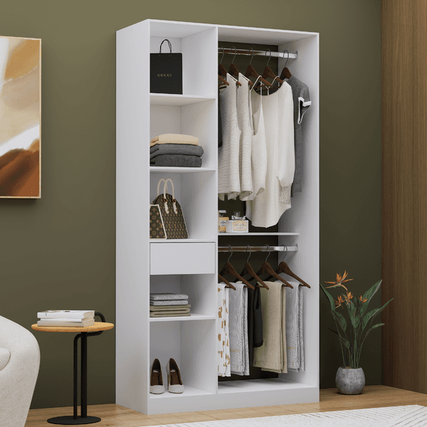 Closet Modulado 1 Gaveta MDP Branco 200x100x45cm Closet Duo Luciane
