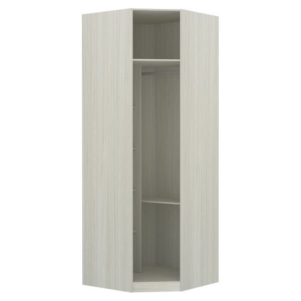 Closet Modulado Canto Diagonal com Prateleira e Cabideiro MDP Legno Crema 83,8x236x83,8cm Prime Luciane