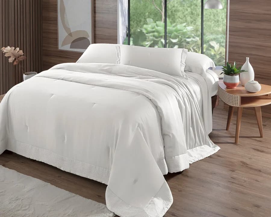Colcha Matelassê Bali Bambu King com 2 Porta Travesseiros - 400 Fios Acetinado - Casa K