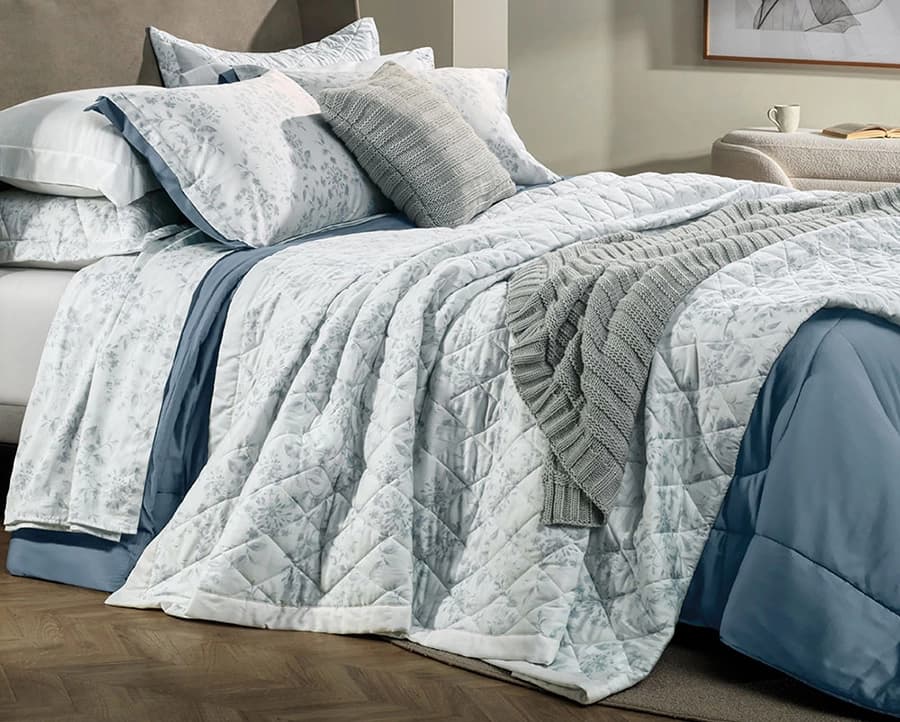 Colcha Matelassê Ellie King com 2 Porta Travesseiros - Percal 300 Fios Acetinado - Karsten