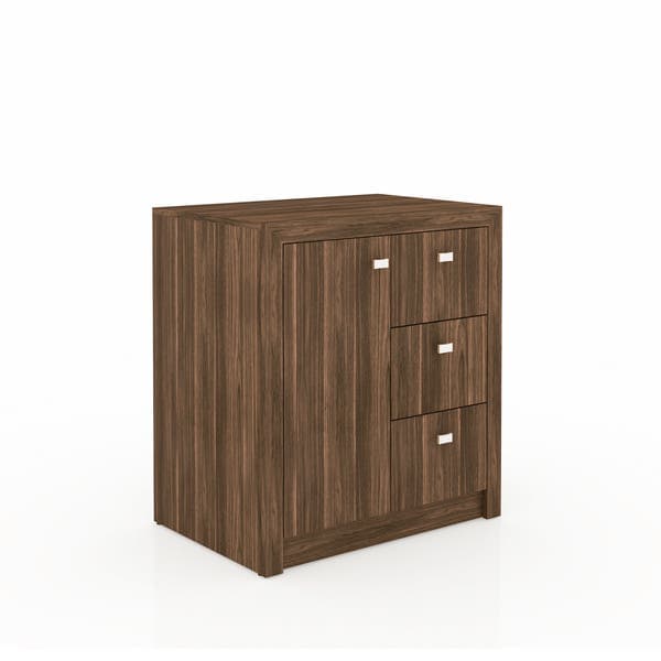 Cômoda 3 Gavetas 1 Porta Nogal Tecno Mobili