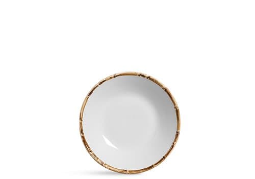 Conjunto 06 Pratos Fundos em Cerâmica Bambu Scalla Cerâmica Branco 3,5 cm x 24 cm