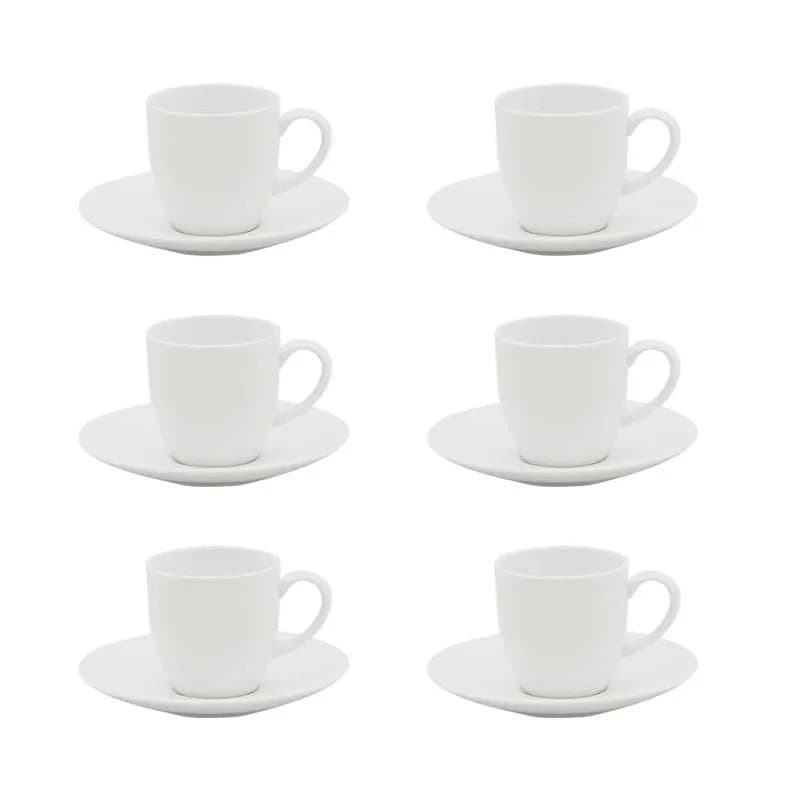 Conjunto de 06 Xícaras 100ml com Pires para Cafezinho Sable - Strauss