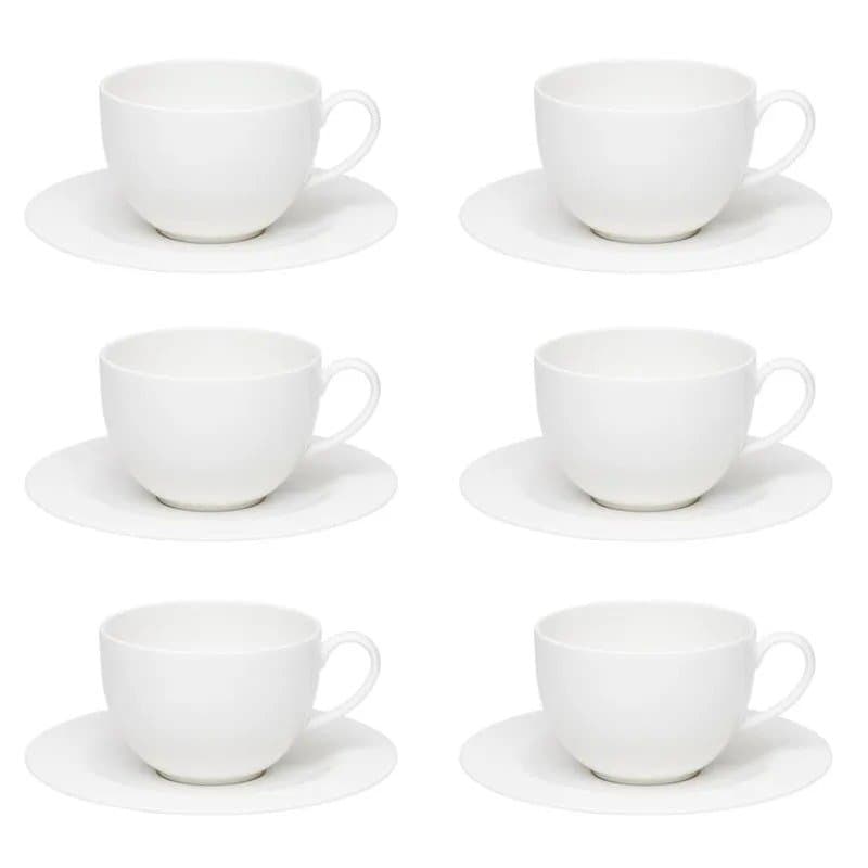 Conjunto de 06 Xícaras 270 Ml com Pires para Chá Blanc - Strauss