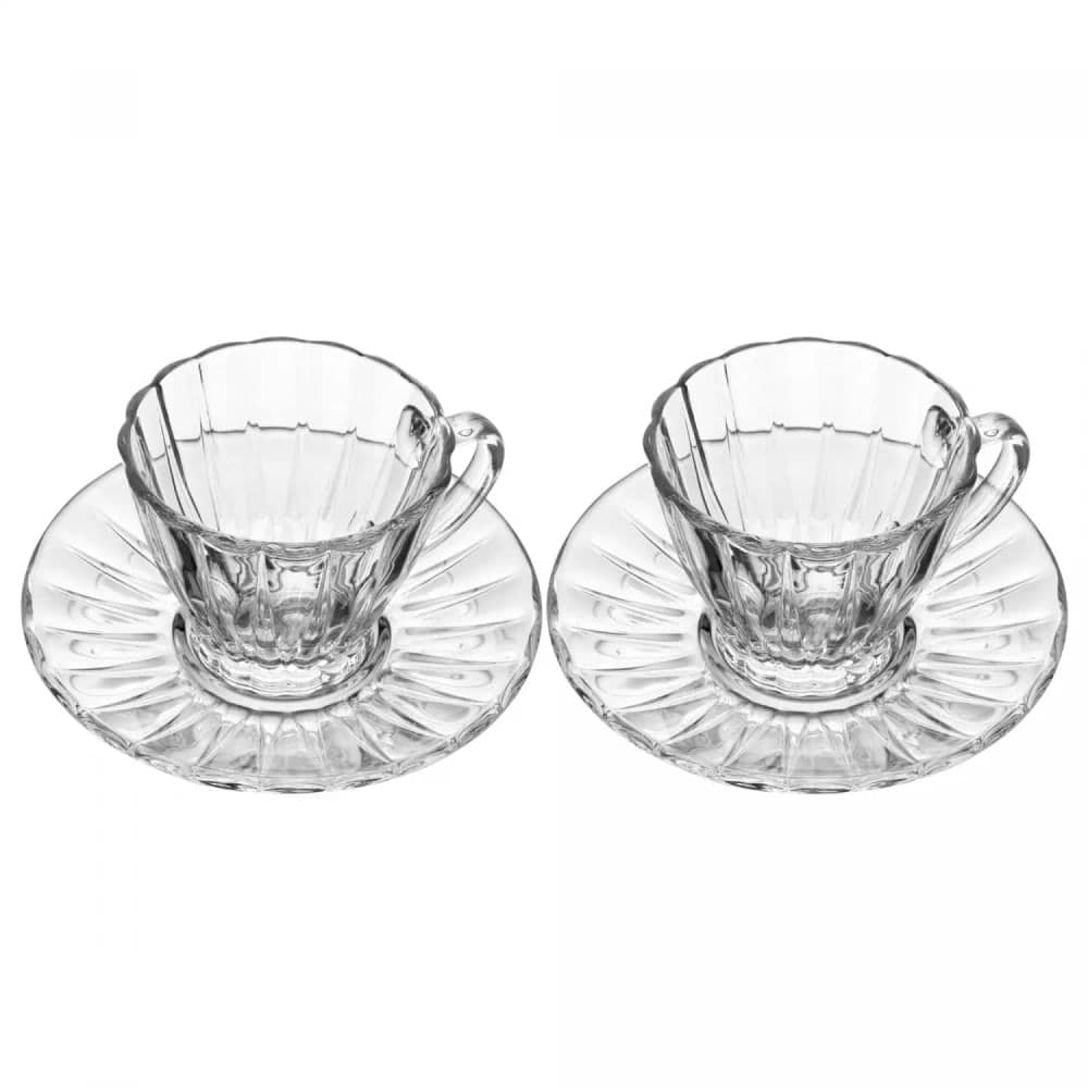 Conjunto de 2 Xícaras De Café com Pires Radial 90mL - Lyor