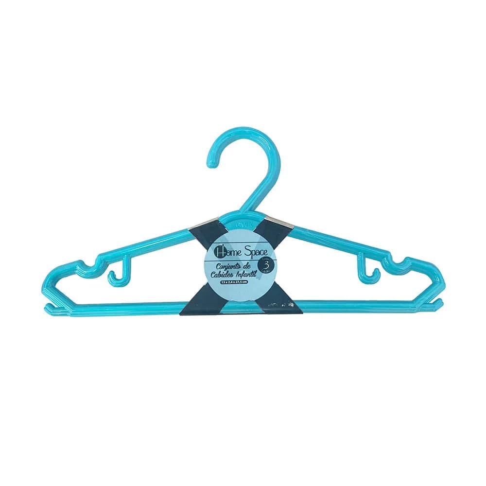 Conjunto de Cabides Infantil 3 Peças Azul - Home Space