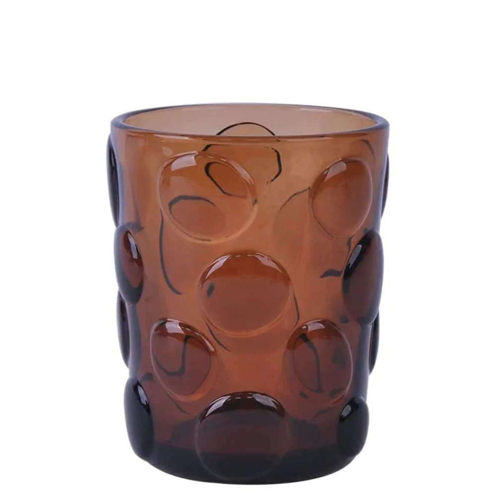 Conjunto de Copo de Vidro Bubble Caramel 300ml 6pçs