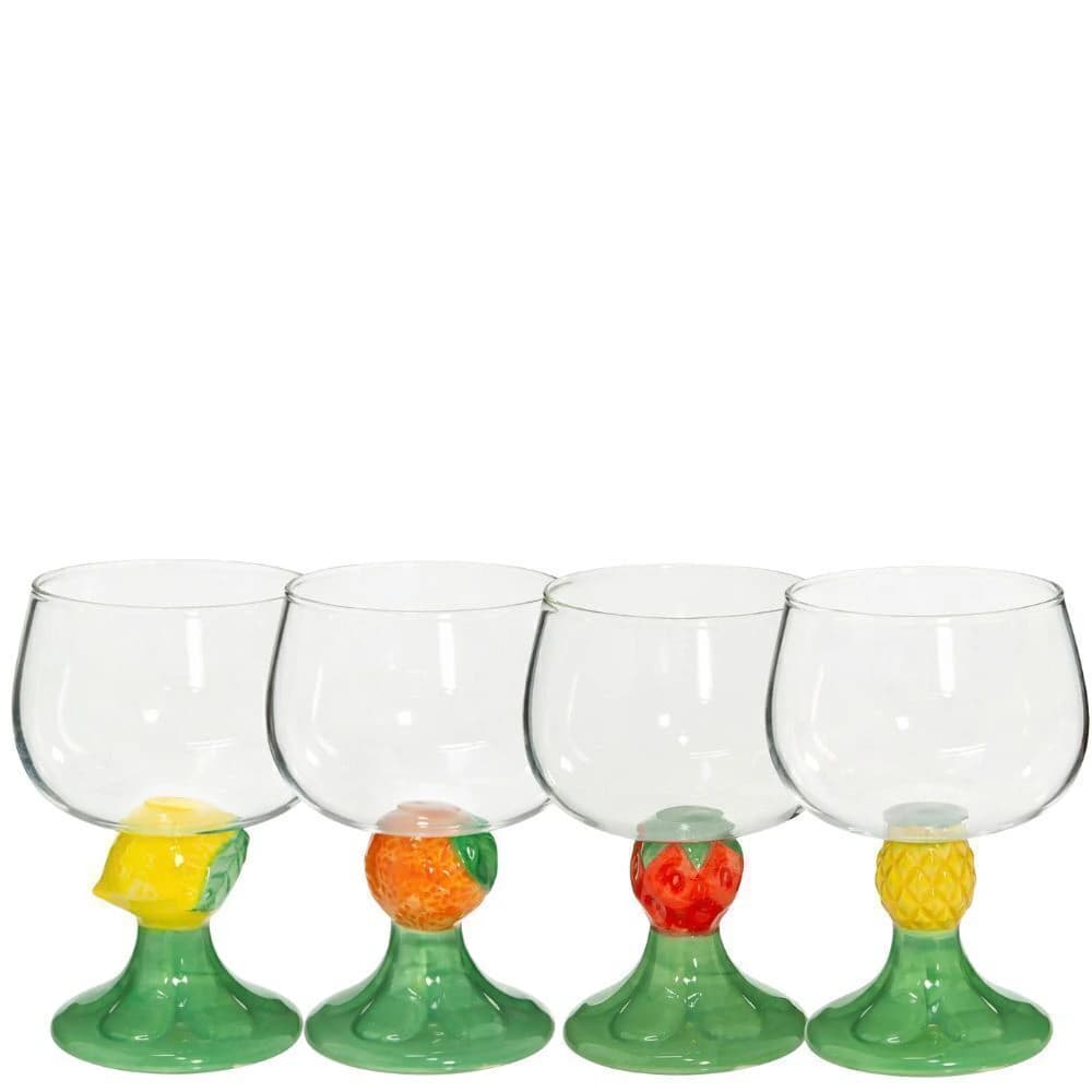 Conjunto de Taças de Vidro e Porcelana Frutti Mix 400ml 4pçs