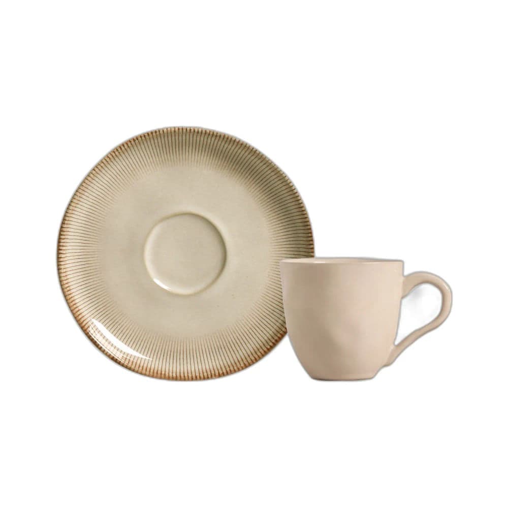 Conjunto de Xícaras com Pires De Café 6 Peças Bio Raio 120mL - Porto Brasil
