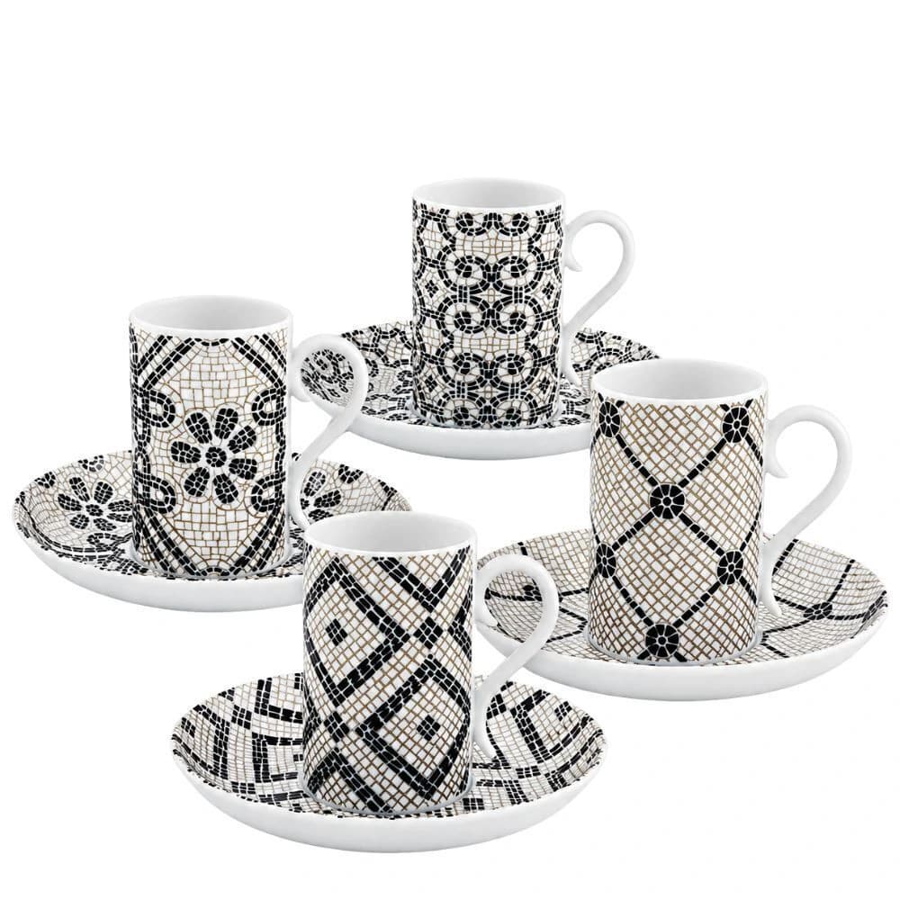 Conjunto de Xícaras para Café de Porcelana Vista Alegre Calçada Portuguesa 4pçs
