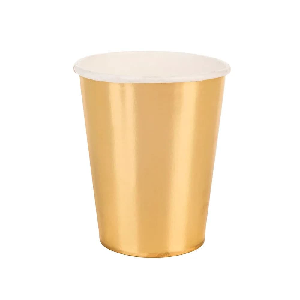Copo de Festa Liso 270mL Kit com 10 Unidades Dourado - Silver Plastic