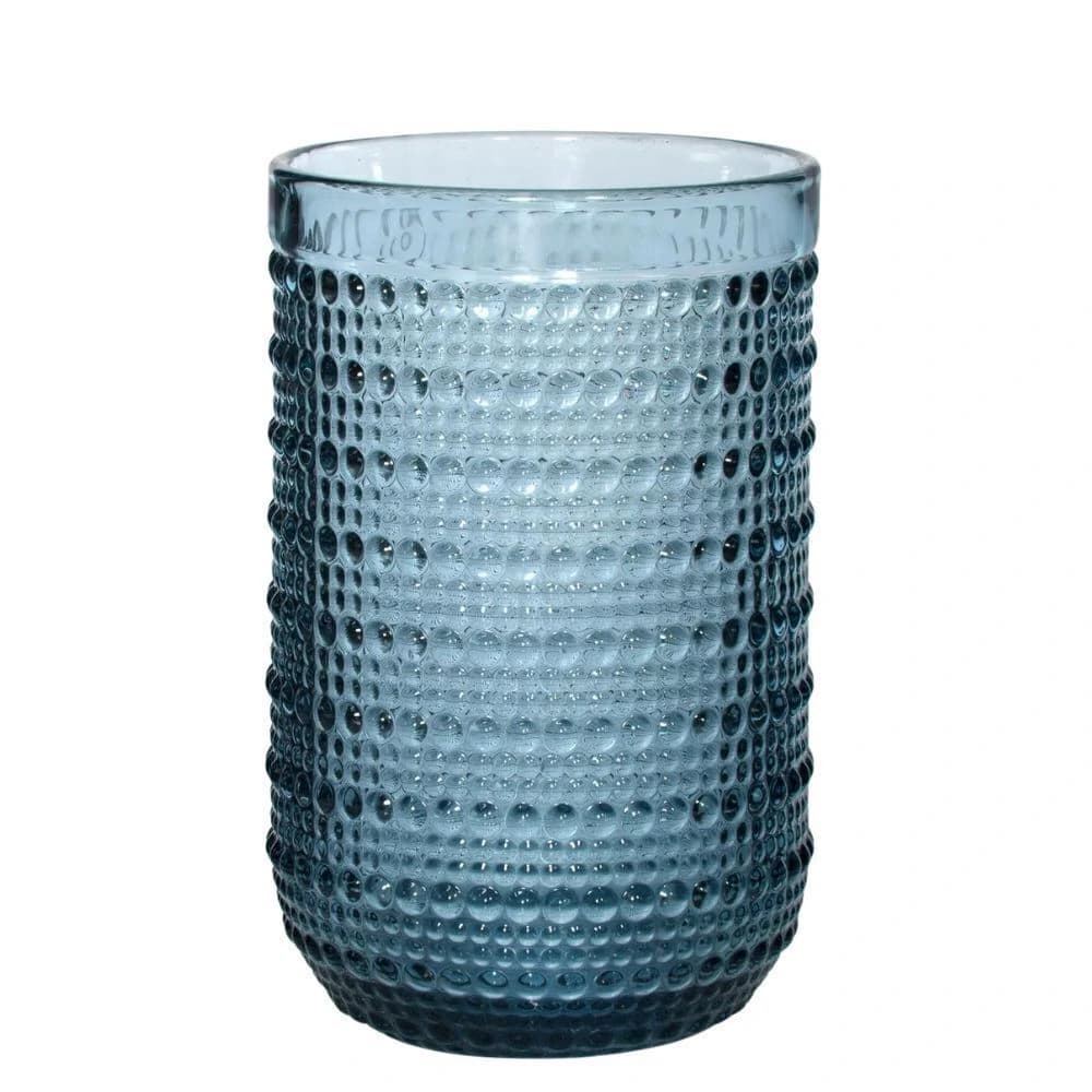 Copo de Vidro Dots Azul 430ml 6pçs