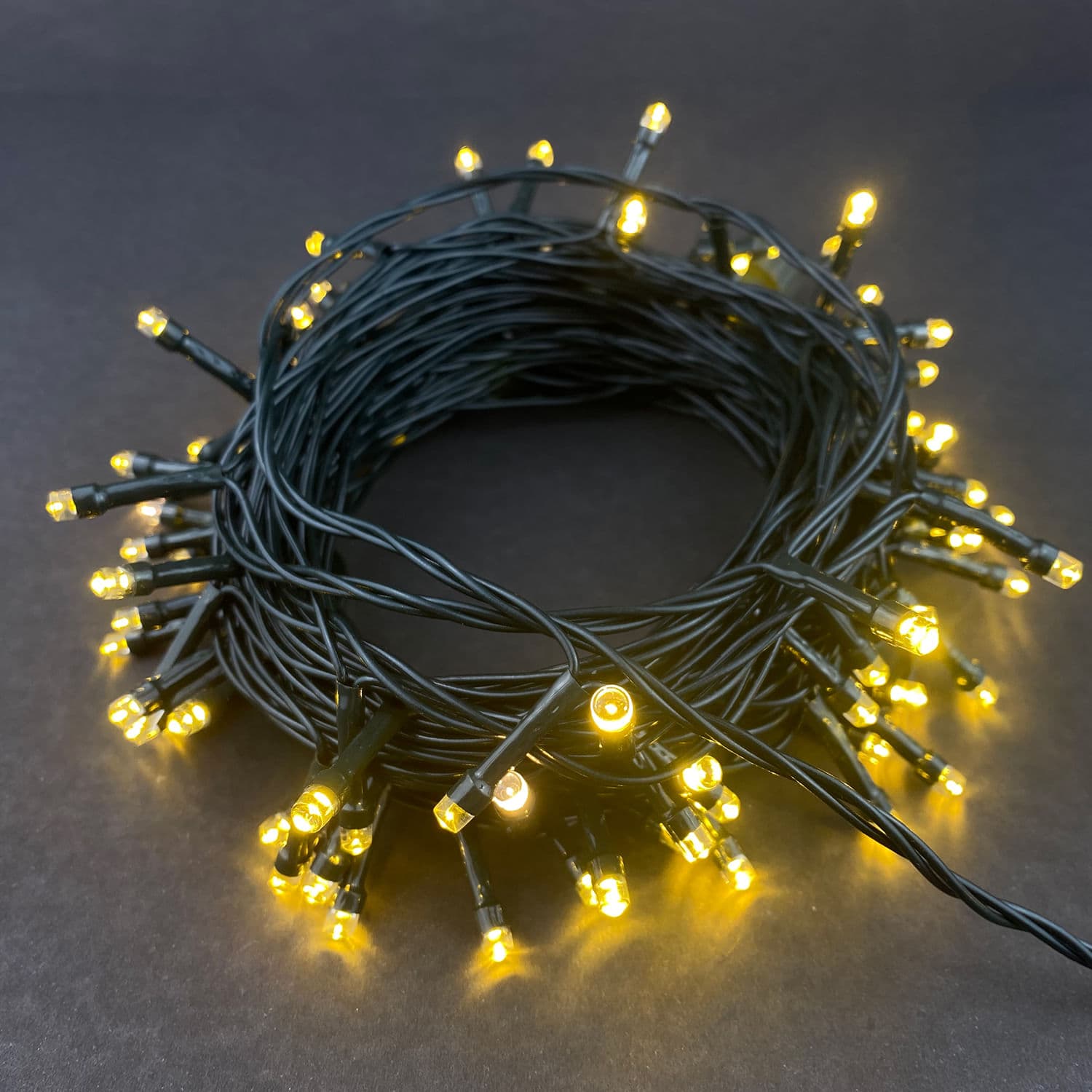 Cordão Verde 100 Leds Fixo Branco Quente 127v - V8