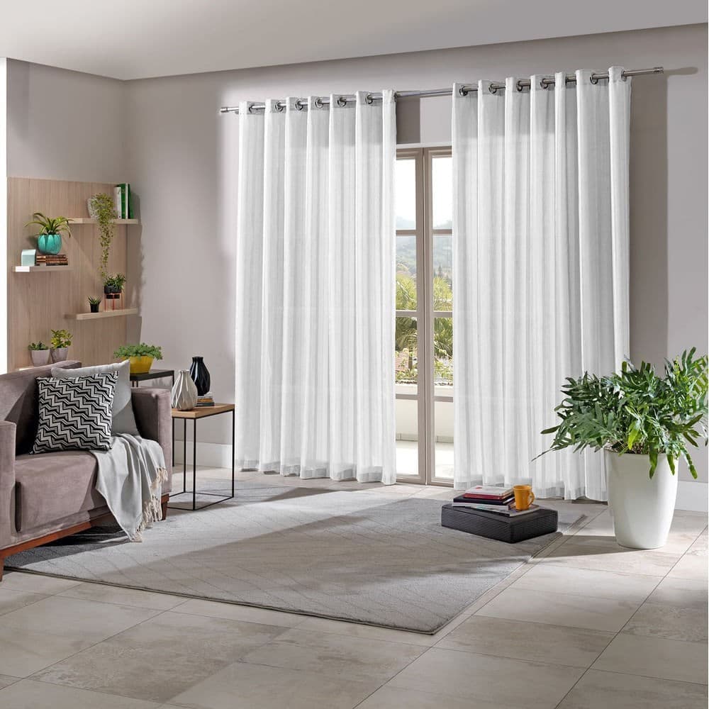 Cortina Duplex Partenon 4,2x2,5m Branco - Bella Janela