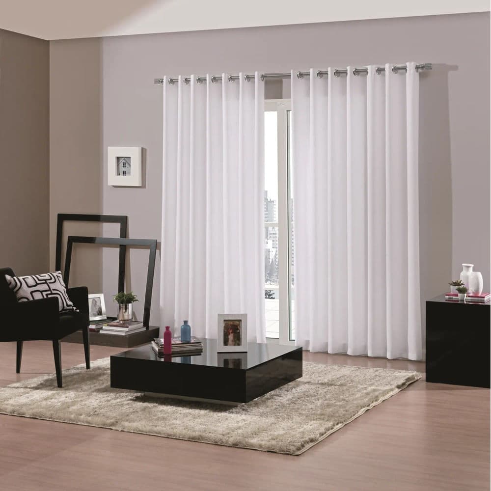 Cortina para Sala e Quarto Duplex Bellini 4,2x2,5m Branco - Bella Janela