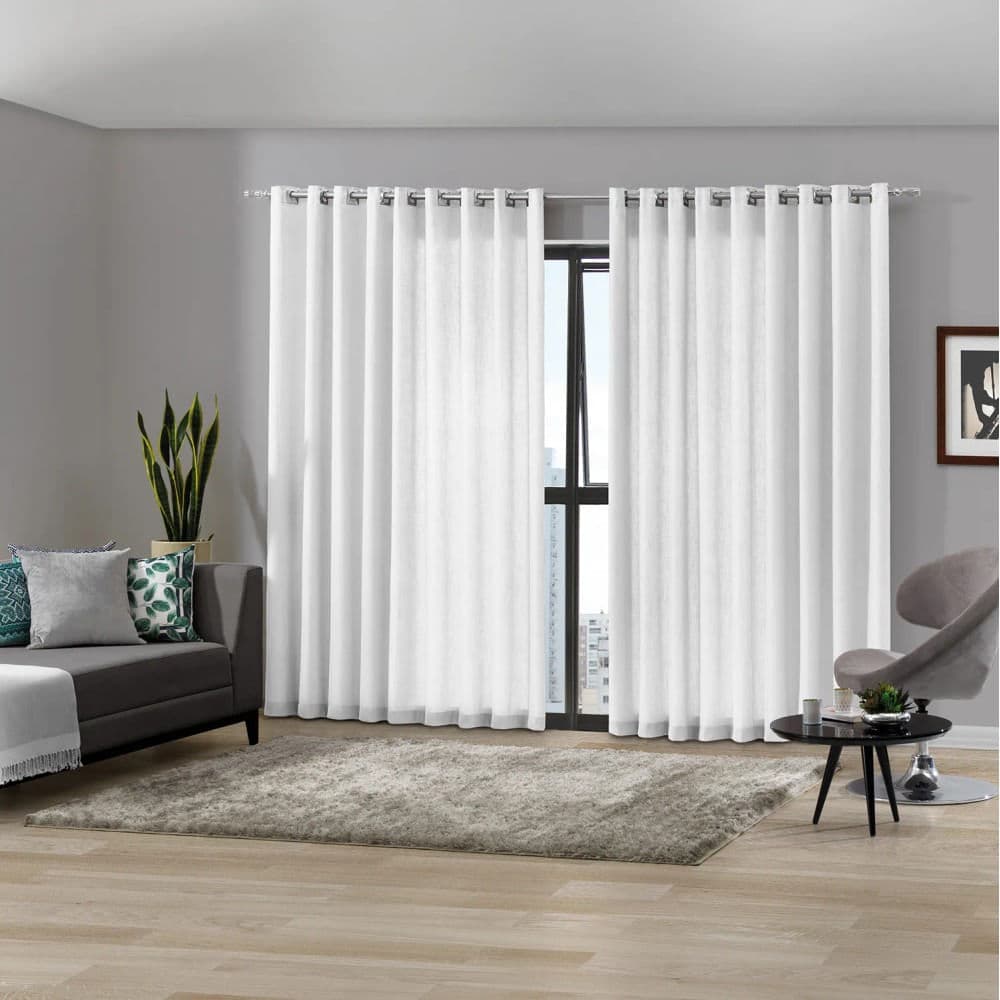 Cortina para Sala / Quarto Duplex Mônaco 5,4 X 2,5m Branco - Bella Janela