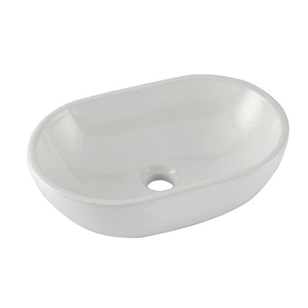 Cuba para Banheiro de Apoio em Louça Oval Branca 45x30cm Basic Celite