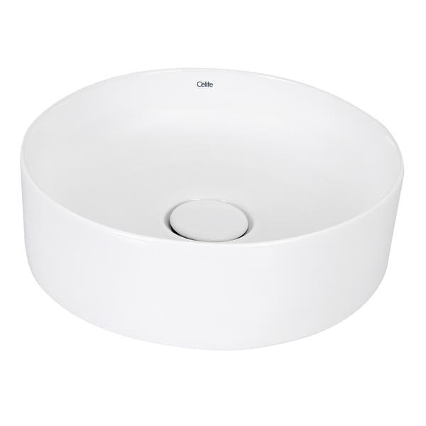 Cuba para Banheiro de Apoio em Louça Redonda Branca 39cm Slim Celite