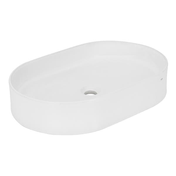 Cuba para Banheiro de Apoio Louça Oval Branca 58x39cm Barcelona Sensea