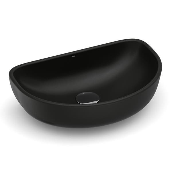 Cuba para Banheiro de Apoio Louça Oval Matte Black 45x30cm Optica Roca