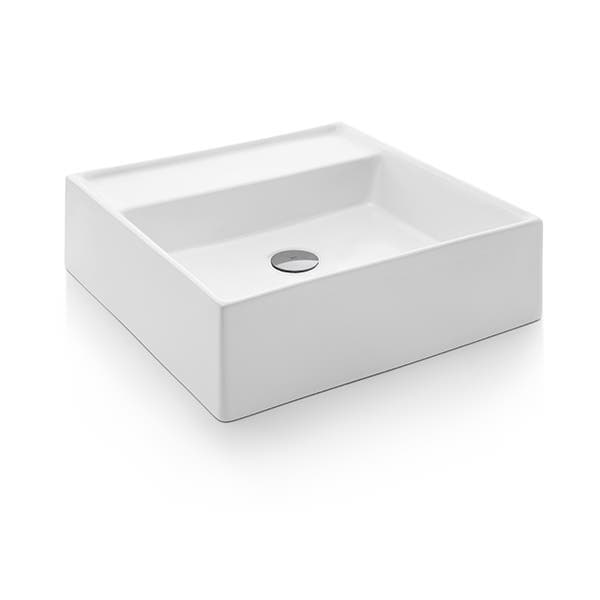 Cuba para Banheiro de Apoio Louça Quadrada Branca 41x41cm com Mesa QD2 Docol