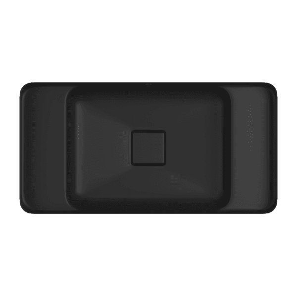 Cuba para Banheiro de Embutir Louça Retangular Preta 65x35cm com Mesa Slim Deca