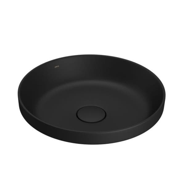 Cuba para Banheiro de Sobrepor Louça Redonda Preta Fosca 40cm Slim Deca