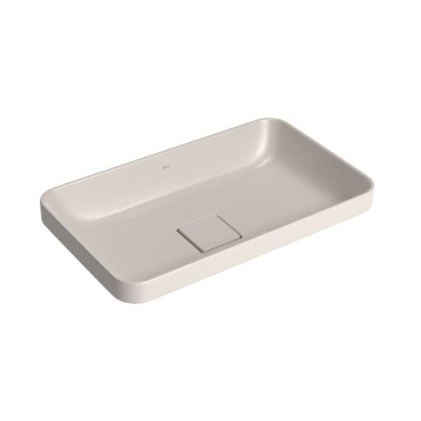 Cuba para Banheiro de Sobrepor Louça Retangular Bege Fosca 50x30cm Slim Deca