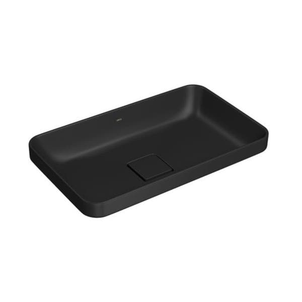 Cuba para Banheiro de Sobrepor Louça Retangular Preta Fosca 50x30cm Slim Deca