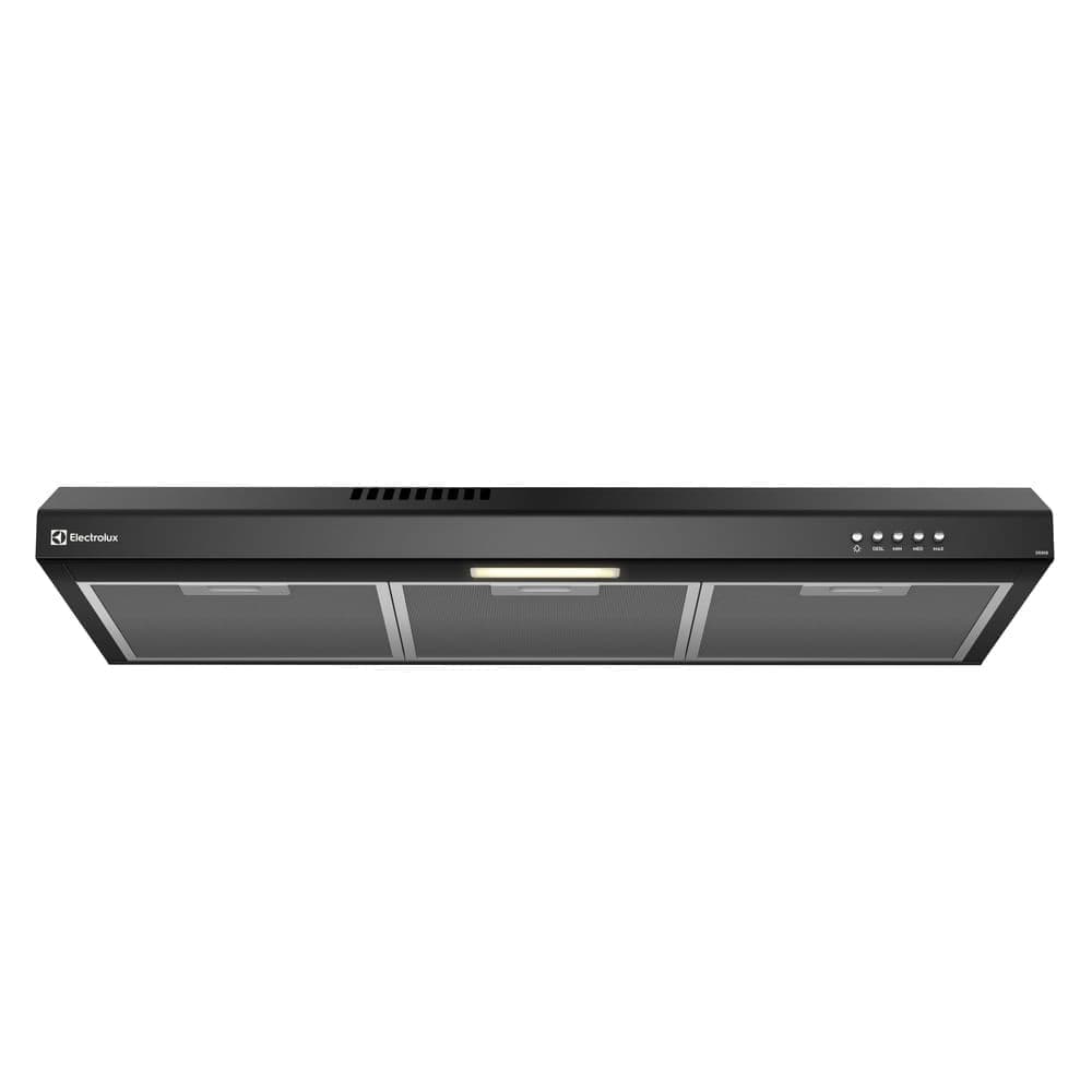 Depurador de Ar Electrolux 80cm Preto Alto Poder de Sucção, Luz LED e Filtragem Dupla (DE8SB)