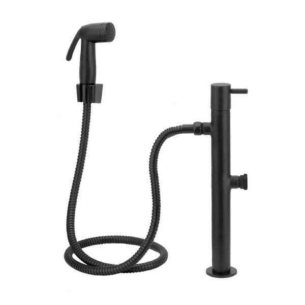 Ducha Higiênica de Piso com Derivação 1,2m Preta Metal Premium 774260 Stoc