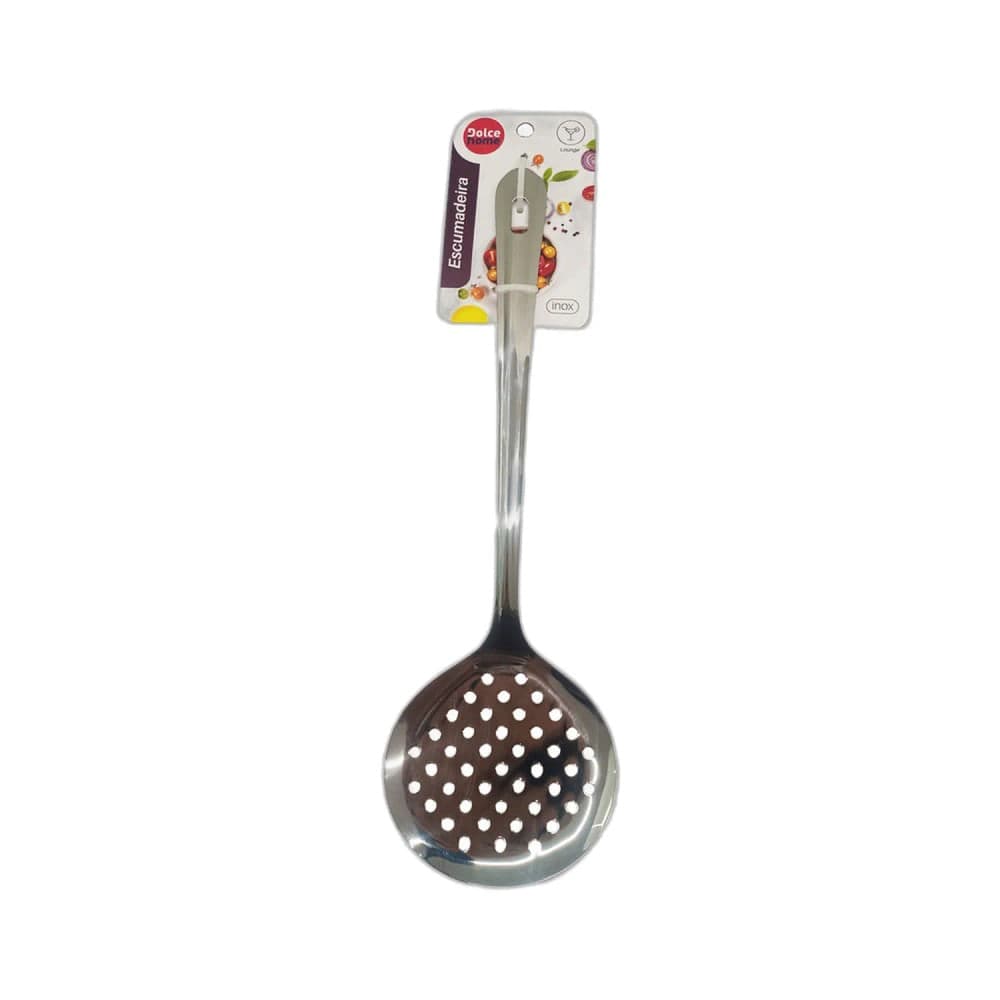 Escumadeira de Inox 32cm Prata - Dolce Home