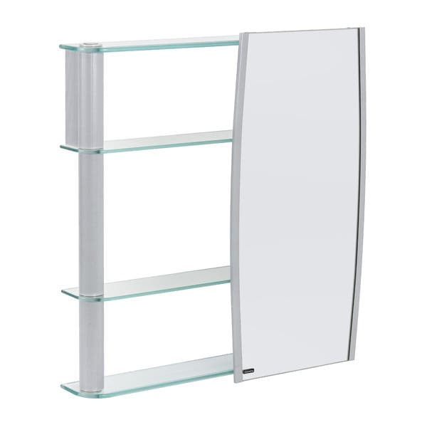 Espelheira para Banheiro 64x62x11,5cm sem Portas Glass Retro Silver Cris Metal