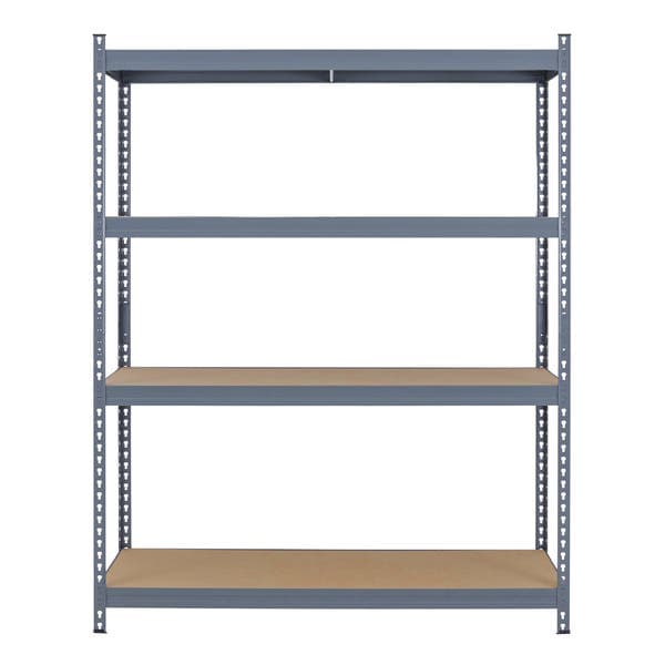 Estante de Aço e Madeira MDF com 4 Prateleiras Cinza Carga 190x150x60cm 1200kg Spaceo