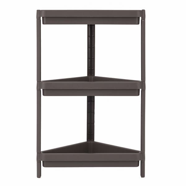 Estante de Plástico Polipropileno com 3 Prateleiras Cinza Geo 76,5x33x33cm 15kg Grifit