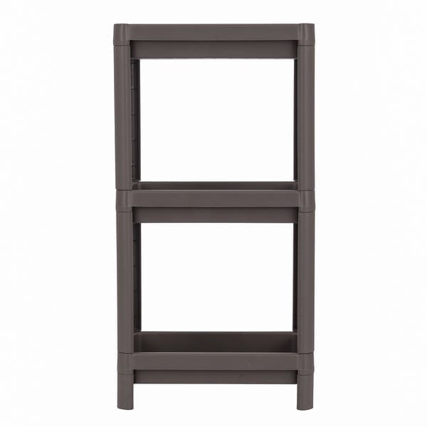 Estante de Plástico Polipropileno com 3 Prateleiras Cinza Geo 76,5x36x23cm 15kg Grifit