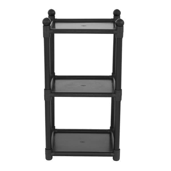 Estante de Plástico Polipropileno com 3 Prateleiras Preta 78x35x31cm 15kg São Bernardo