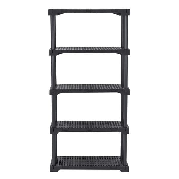 Estante de Plástico Polipropileno com 5 Prateleiras Preta Cube 166x82x42cm 300kg Grifit