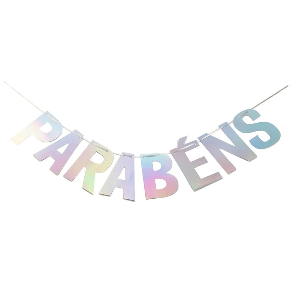 Faixa de Parabéns Furta Cor - Silver Plastic