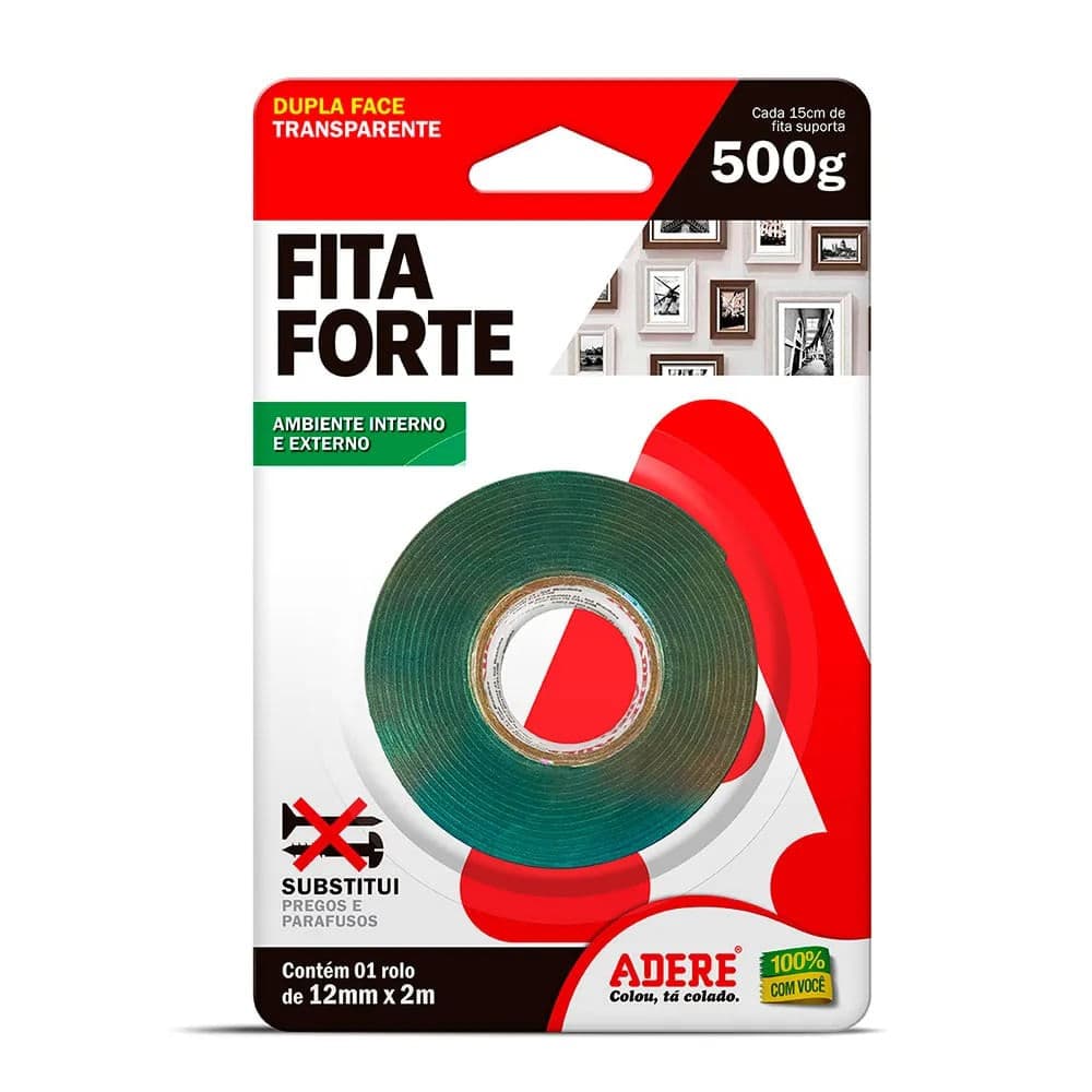 Fita Dupla Face 12mmx2m Transparente - Adere