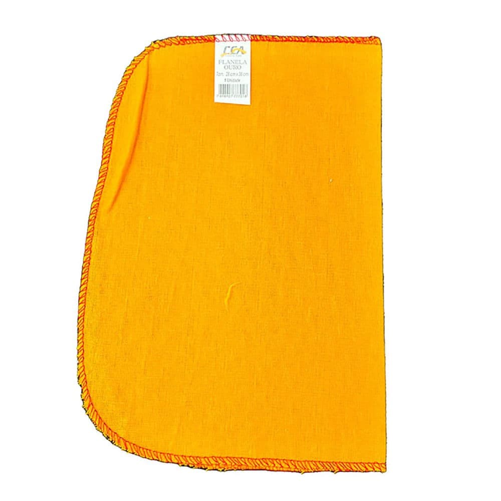 Flanela Pano de Limpeza 28x38cm Laranja - Cca Textil