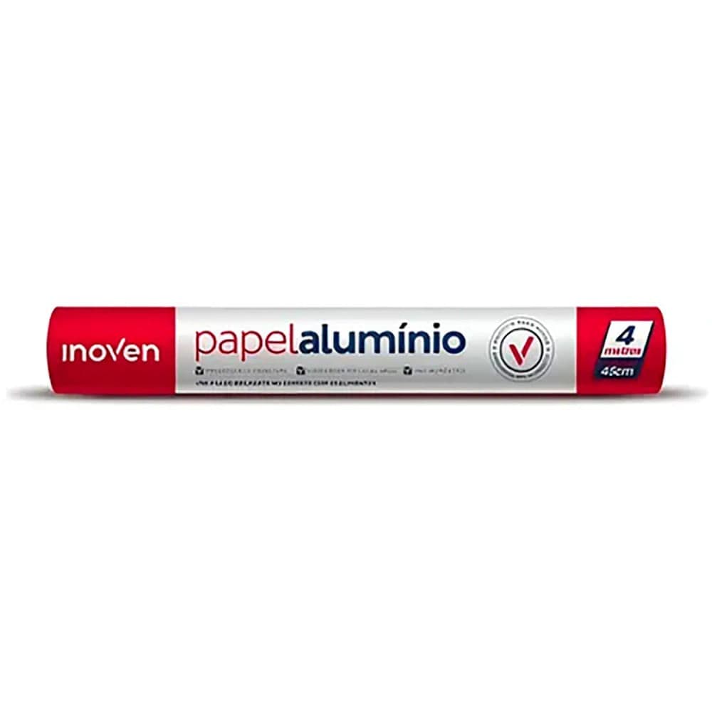 Folha Papel Alumínio Rolo 45cmx4m - Inoven