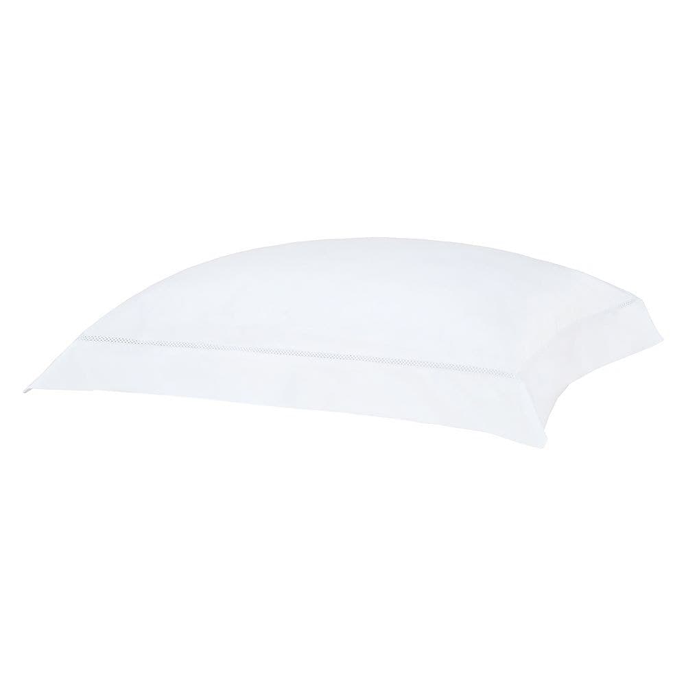 Fronha Buddemeyer Luxus Tokyo, 1000 fios 100% Algodão Egípcio fio Penteado Branco c/renda Branca 50x90cm com abas.