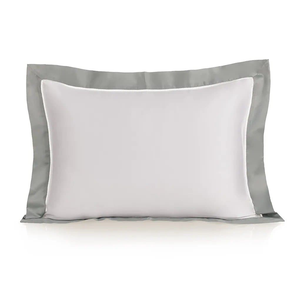Fronha Pariolli 600 Fios Egípcio 50 x 70 cm Trussardi Branco Platino